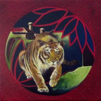 Tigers Come at Night :: (30cmx30cm) Acrylic and oil    on canvas